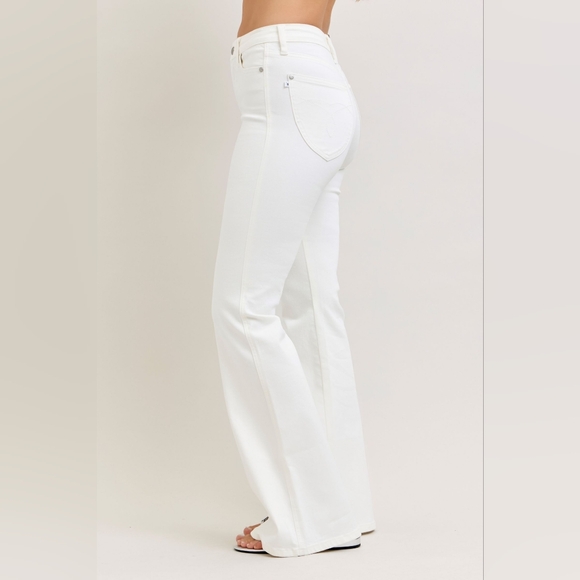 Judy Blue HR Tummy Control Flare Jeans Classic Neutral White Shield Various NEW - Picture 6 of 9